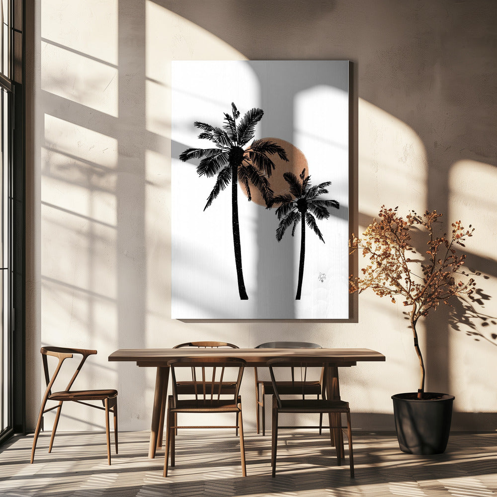 White Background Palm Trees Erum Khalili.png | Canvas