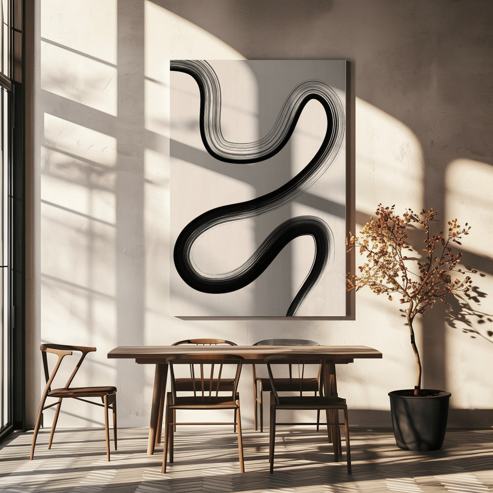 Black Brush Stroke Art | Canvas