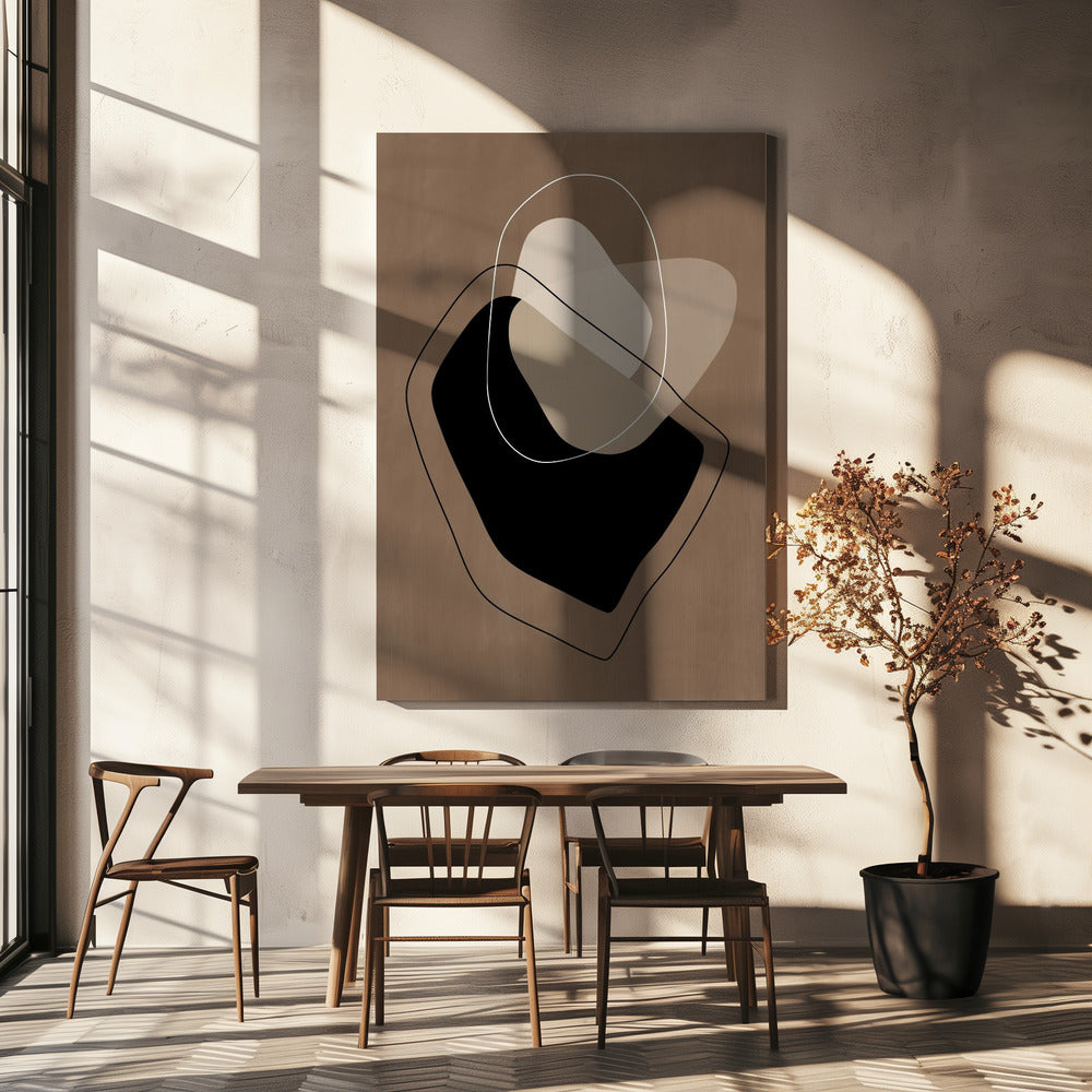Layered Organic Shapes in Neutral Tones | Canvas