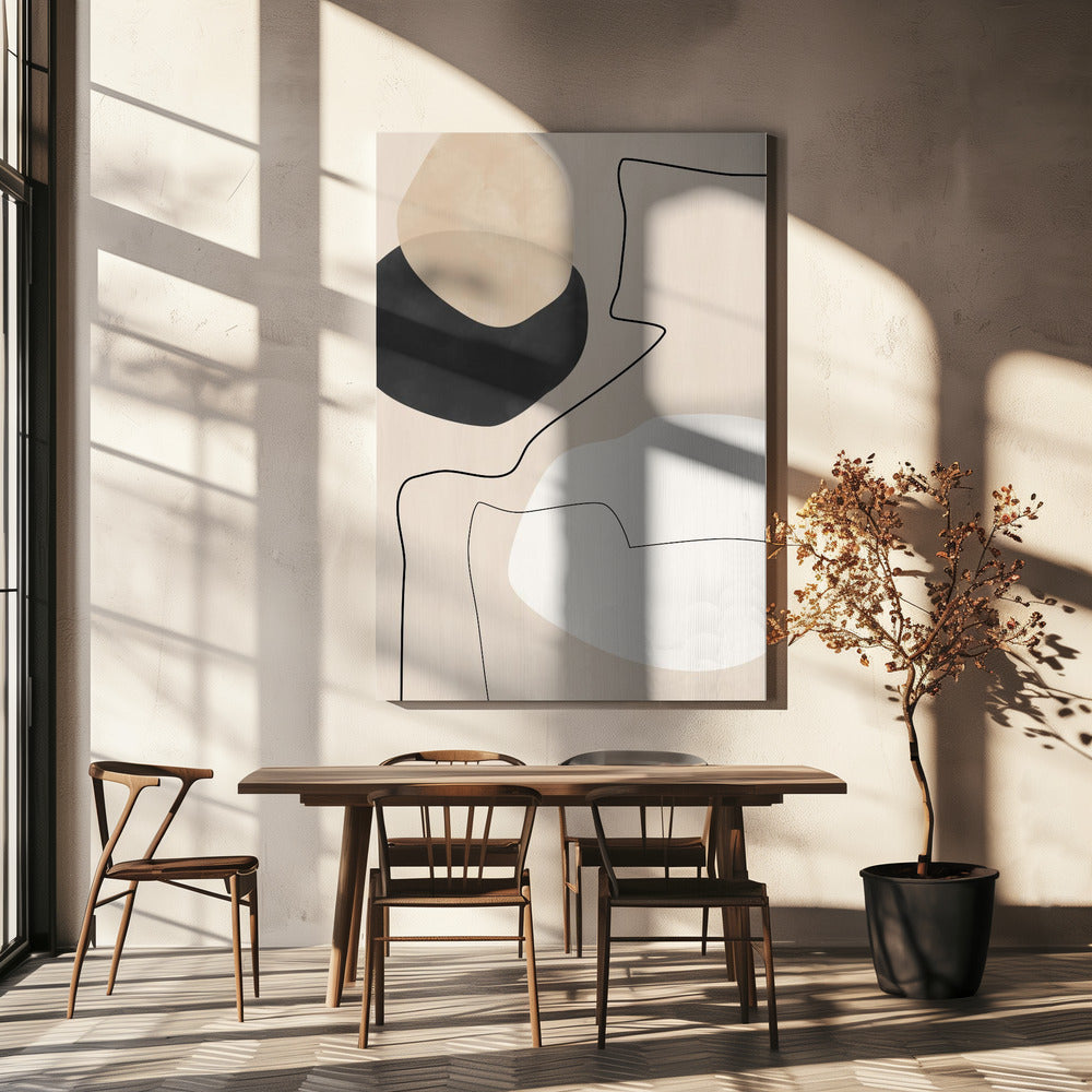 Organic Shapes &amp; Lines Painting | Canvas