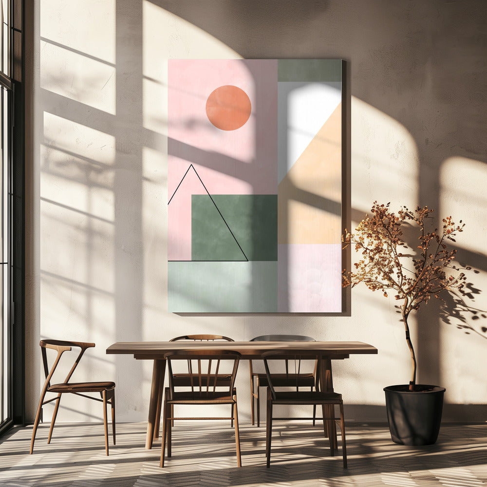 Pastel Tones With Minimalist Shapes | Canvas