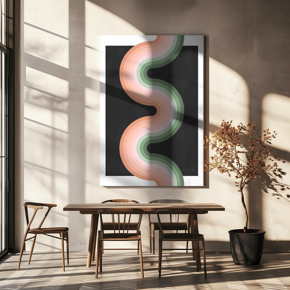 Wavy Pattern With Layered Pastel Tones | Canvas