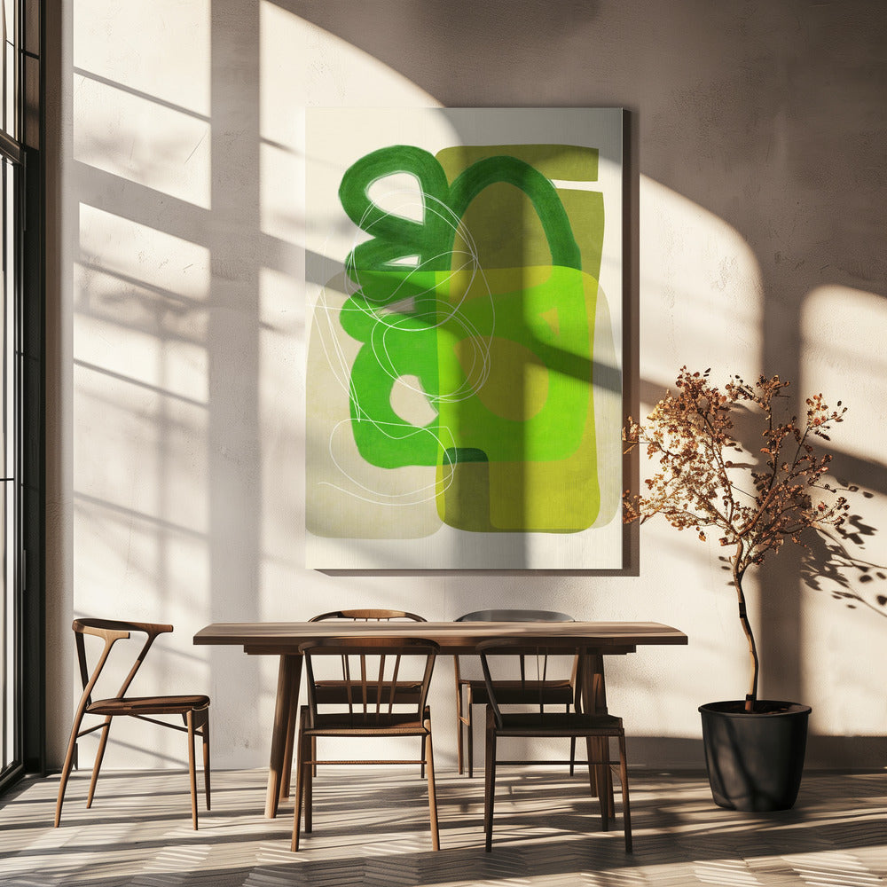 Painted Lines Green Tan 4 Kopie | Canvas