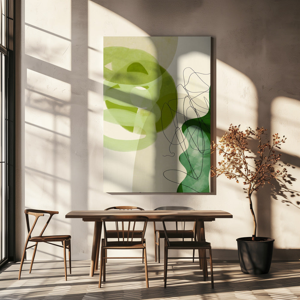 Painted Lines Green Tan 3 Kopie | Canvas