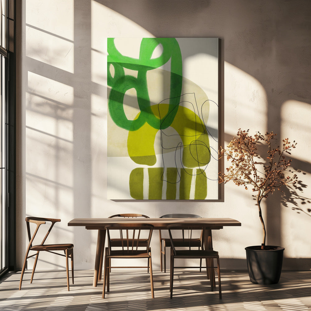 Painted Lines Green Tan 2 Kopie | Canvas