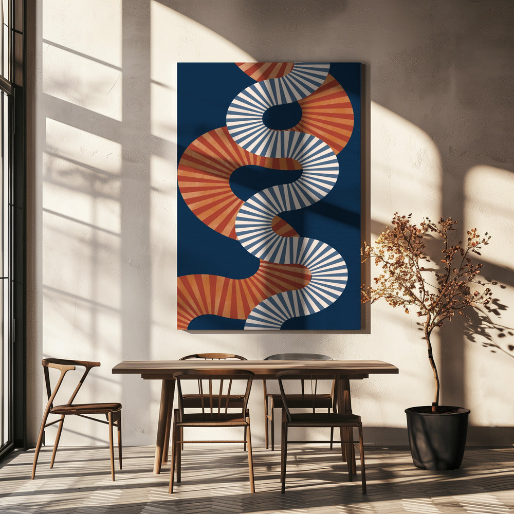 Winding Pattern In Retro Colors | Canvas