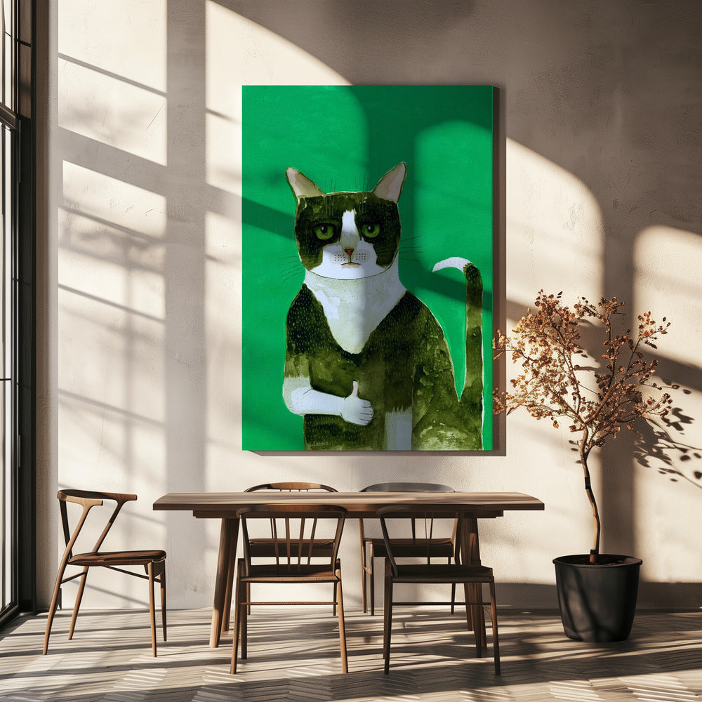 Tuxedo Cat Thumbs Up | Canvas