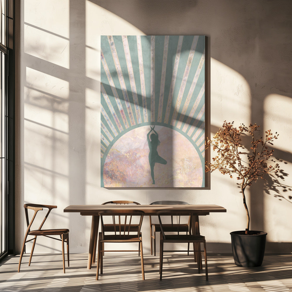 Yoga Boho Sun Rise Green 1 | Canvas
