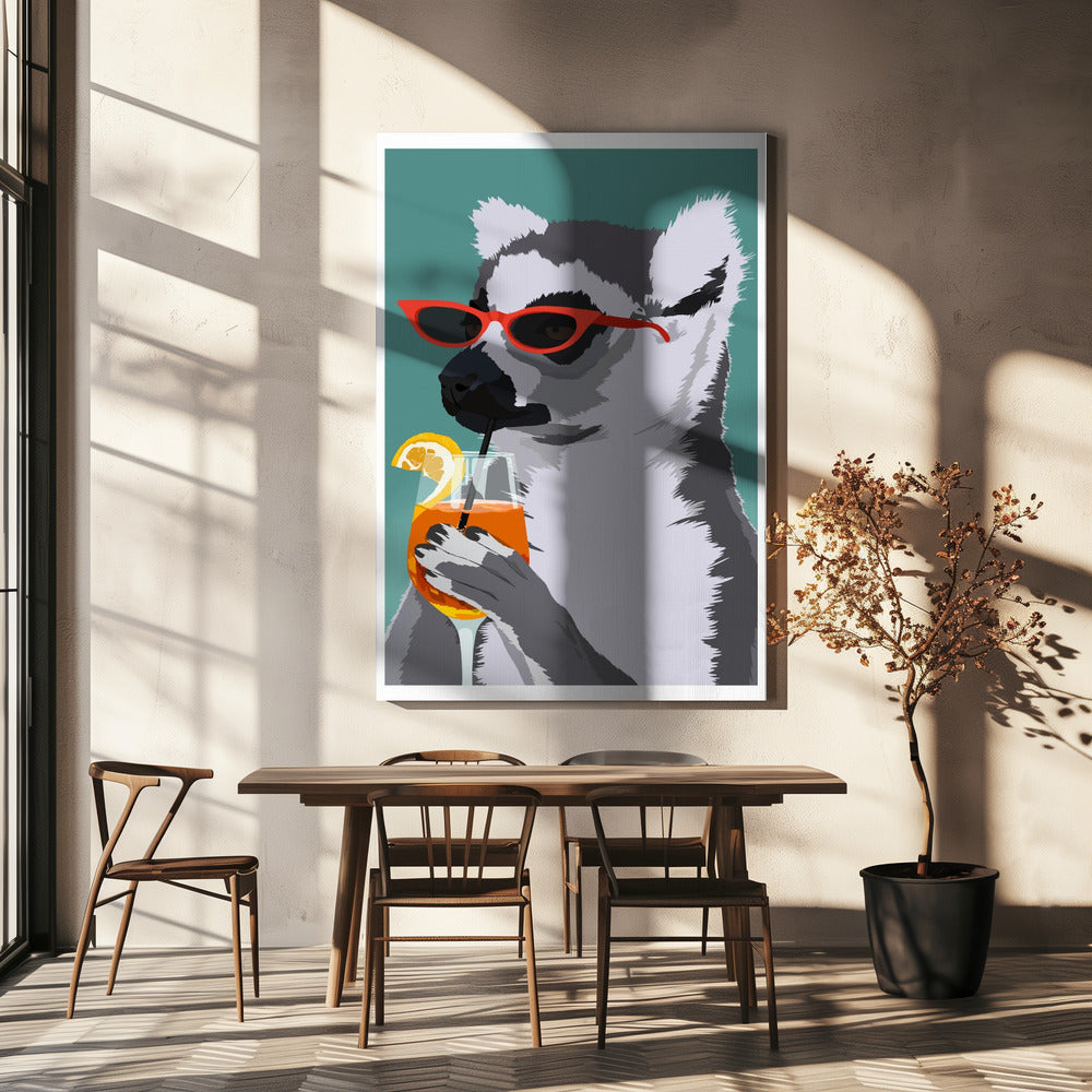 Jugdy Lemur with Drink | Canvas