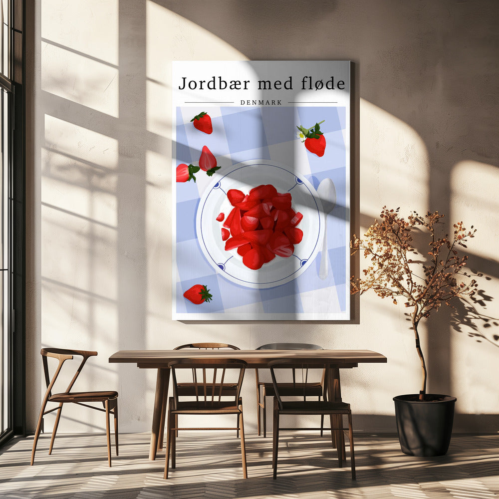 Strawberry with cream - Denmark | Canvas