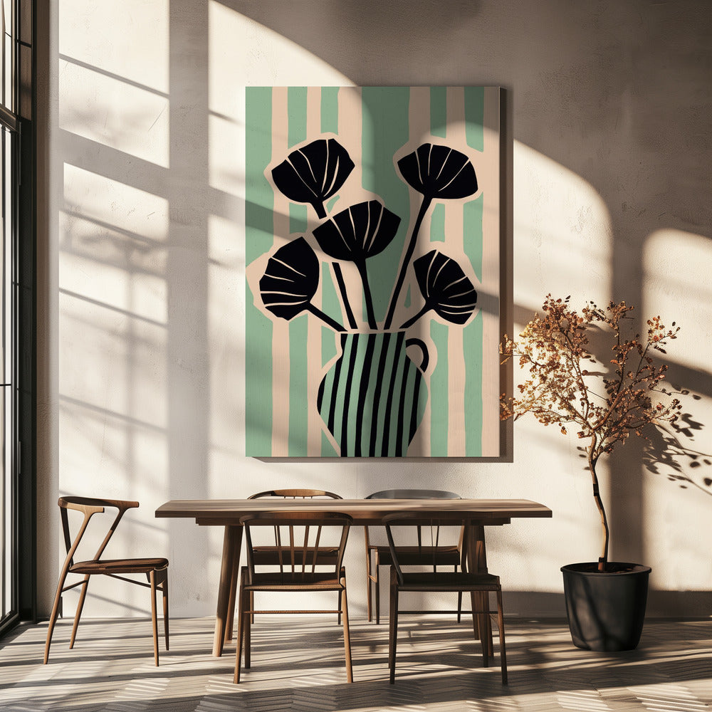 Striped Blooms Vase | Canvas