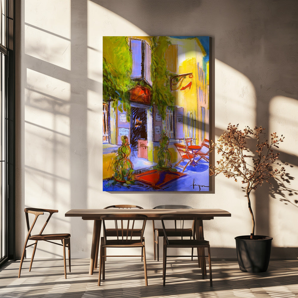 Sunny Courtyard Cafe | Canvas