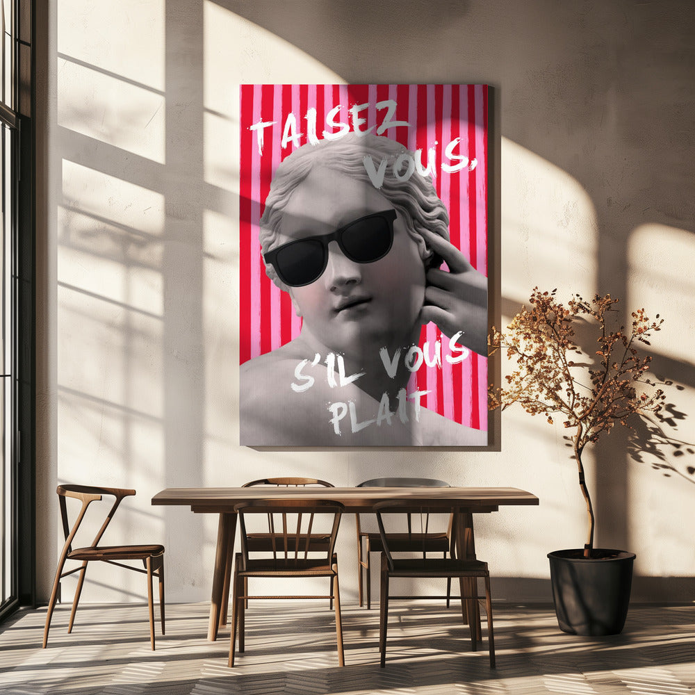 Pink and Red Striped Venus | Canvas