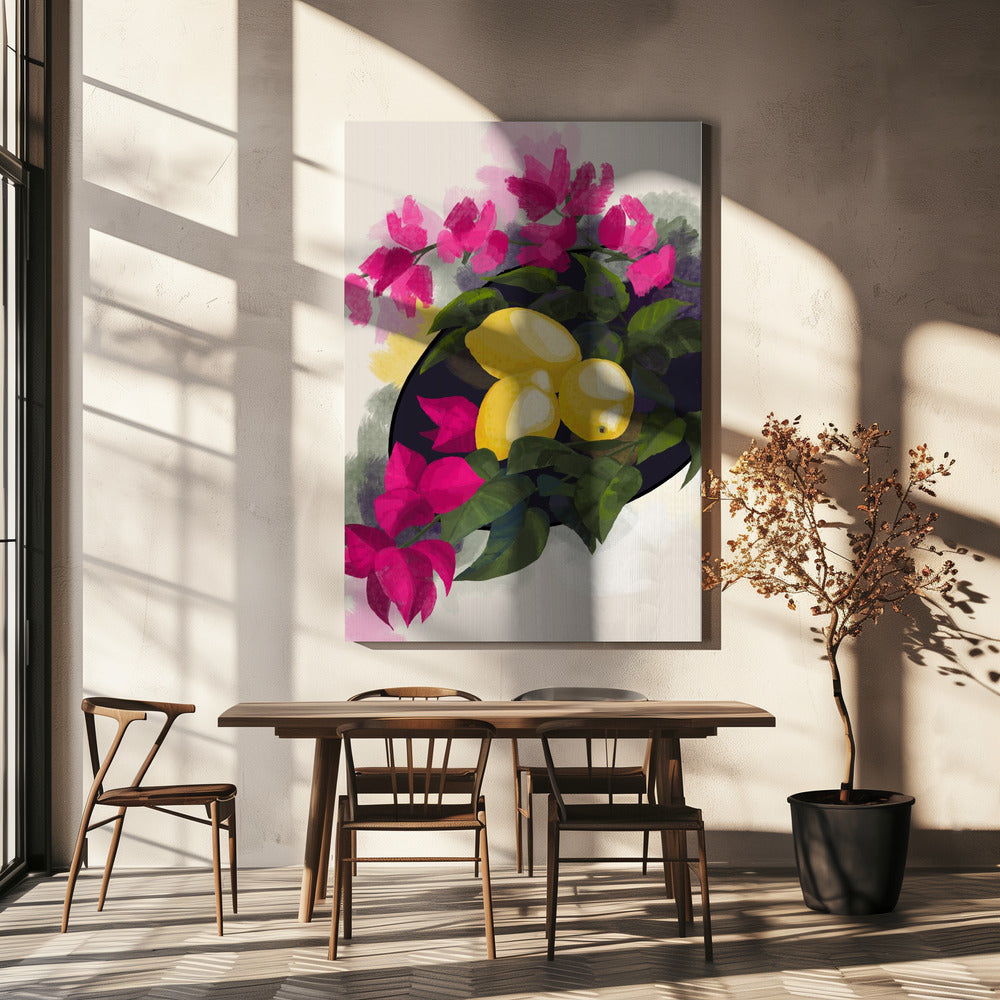 Bougainvillea and lemons | Canvas