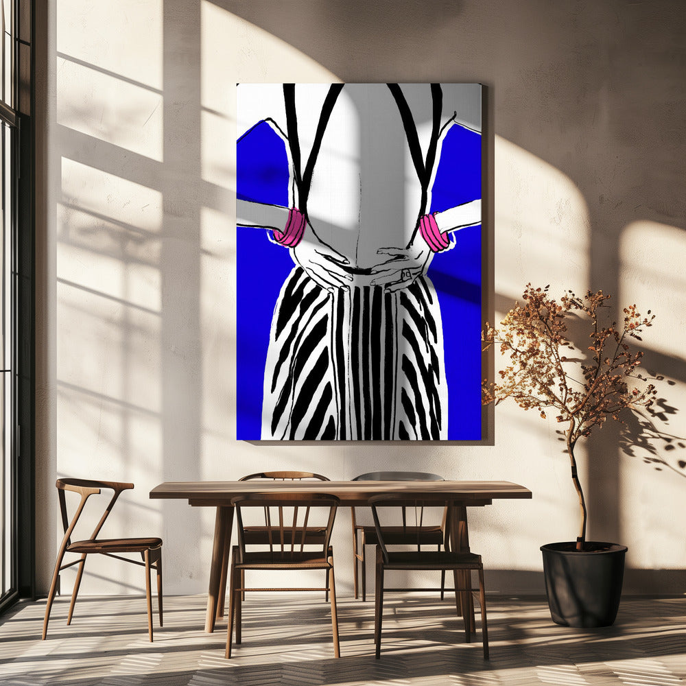 Bold Stripes, Blue Background | Canvas
