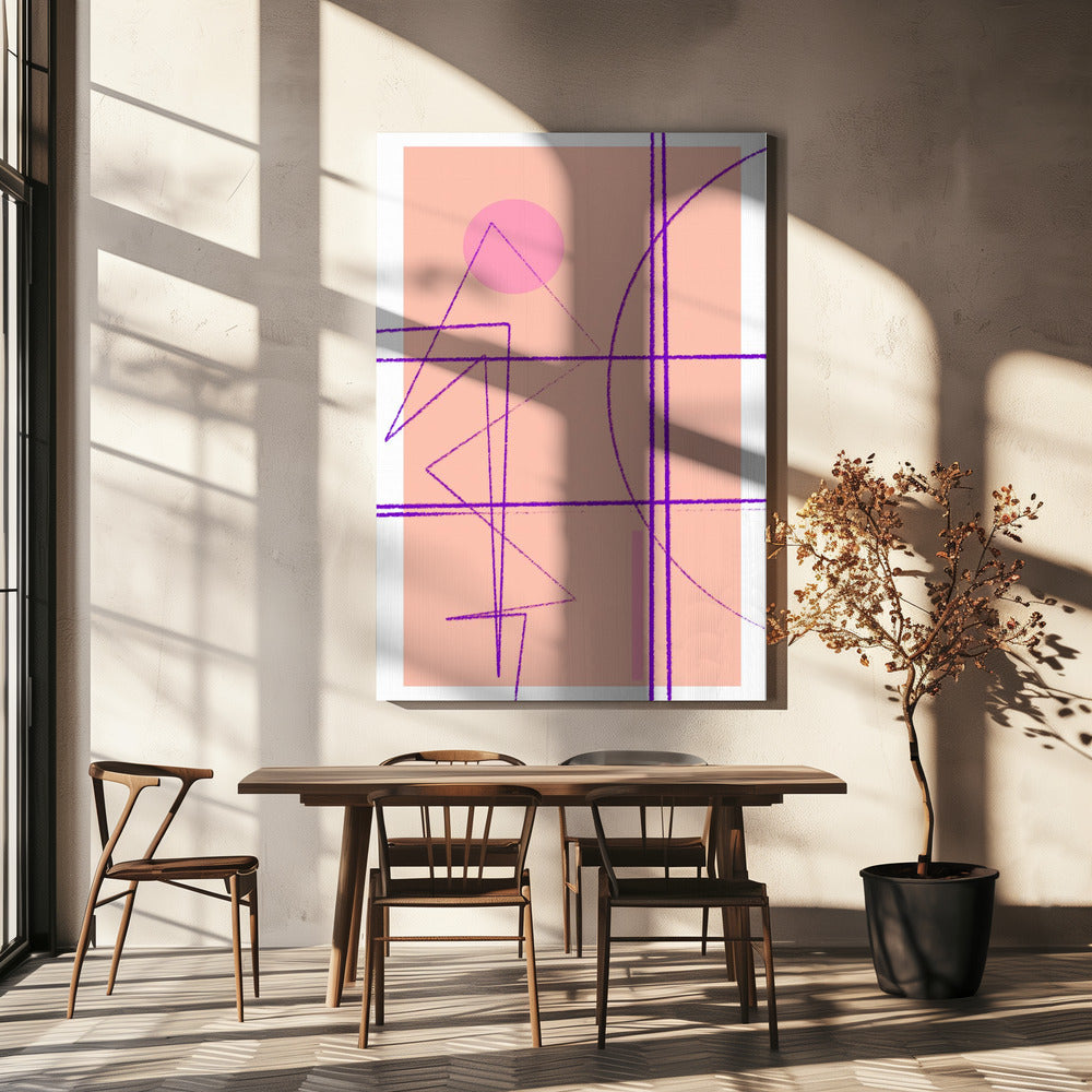 Pink Geometric Dance | Canvas