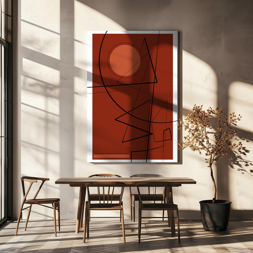 Crimson Geometry | Canvas