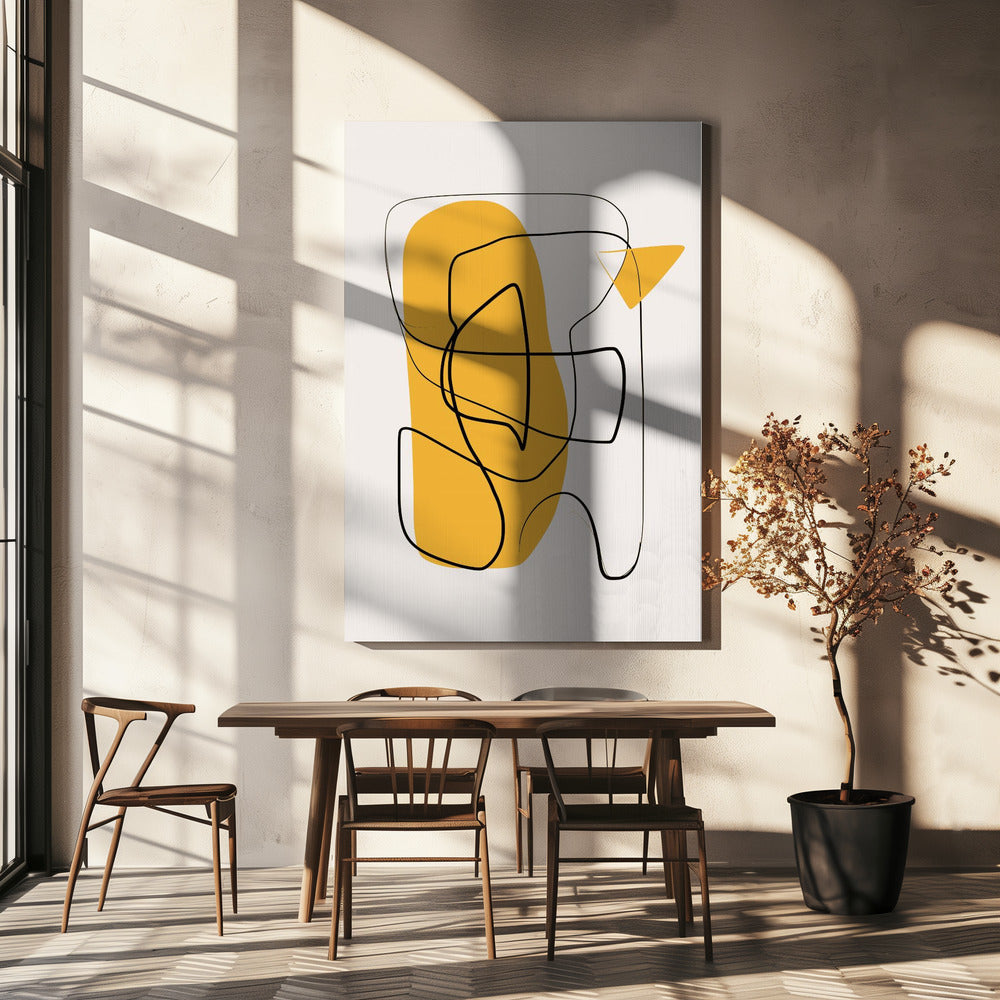 Line Abstract In Yellow | Canvas