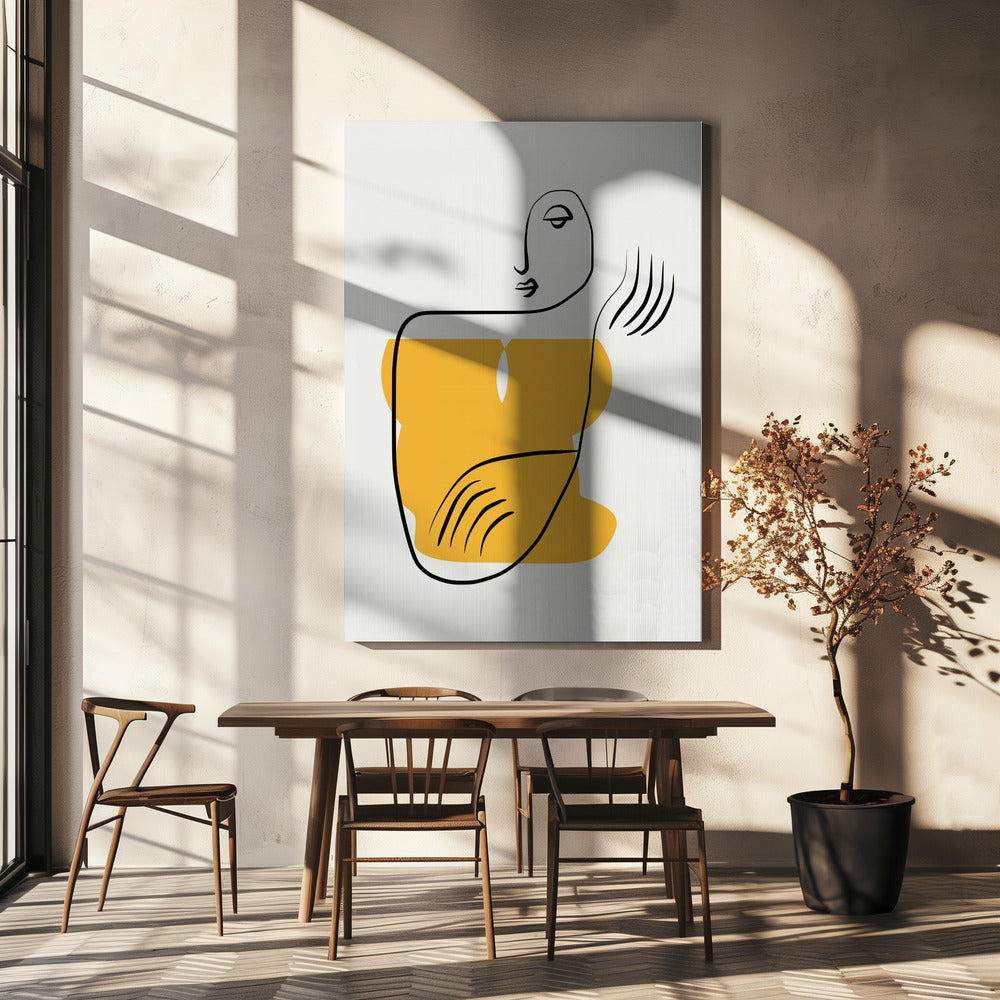 Abstract Line Drawing Of A Person | Canvas