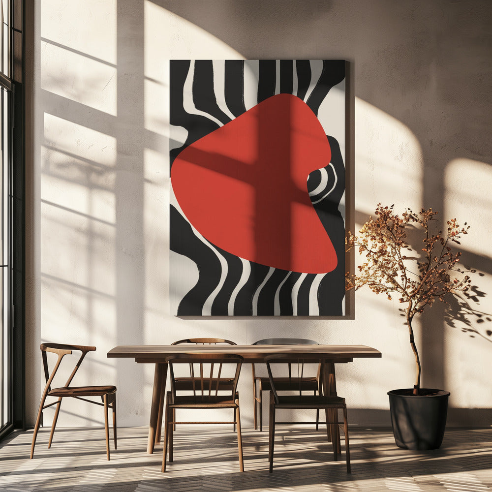 Crimson Wave Pulse | Canvas