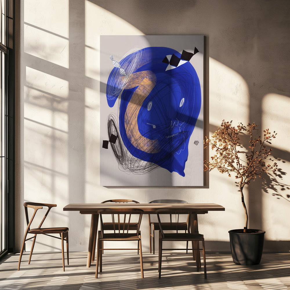 Chaotic Blue Whirl | Canvas