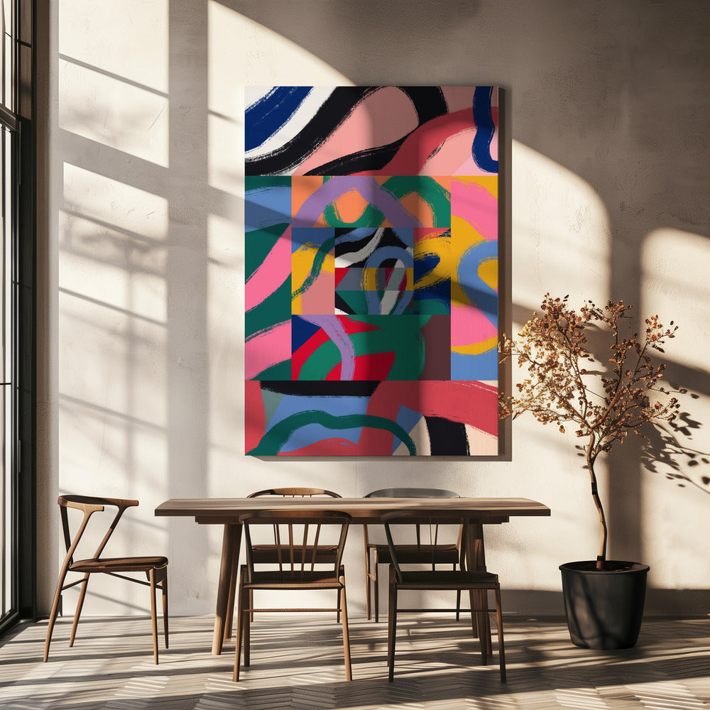 Colorful Line Ribbon Abstract | Canvas