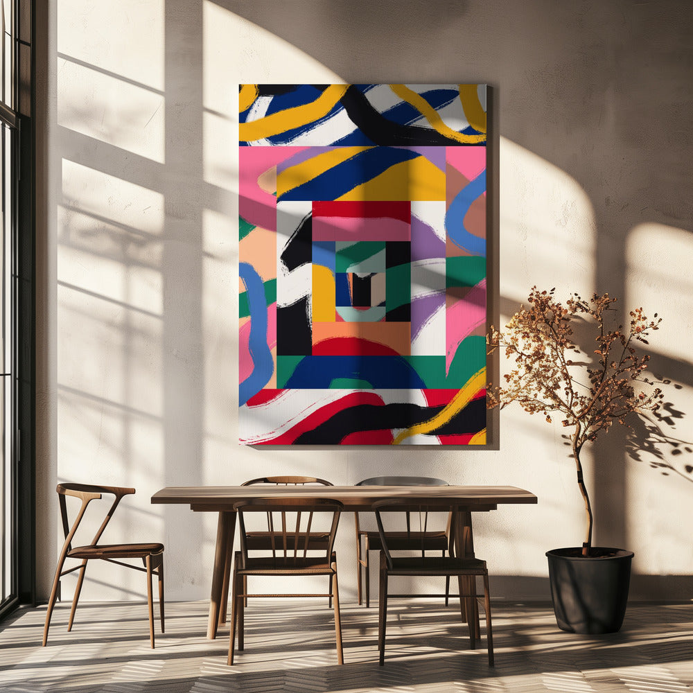 Geometric Shapes and Bold Brushstrokes | Canvas