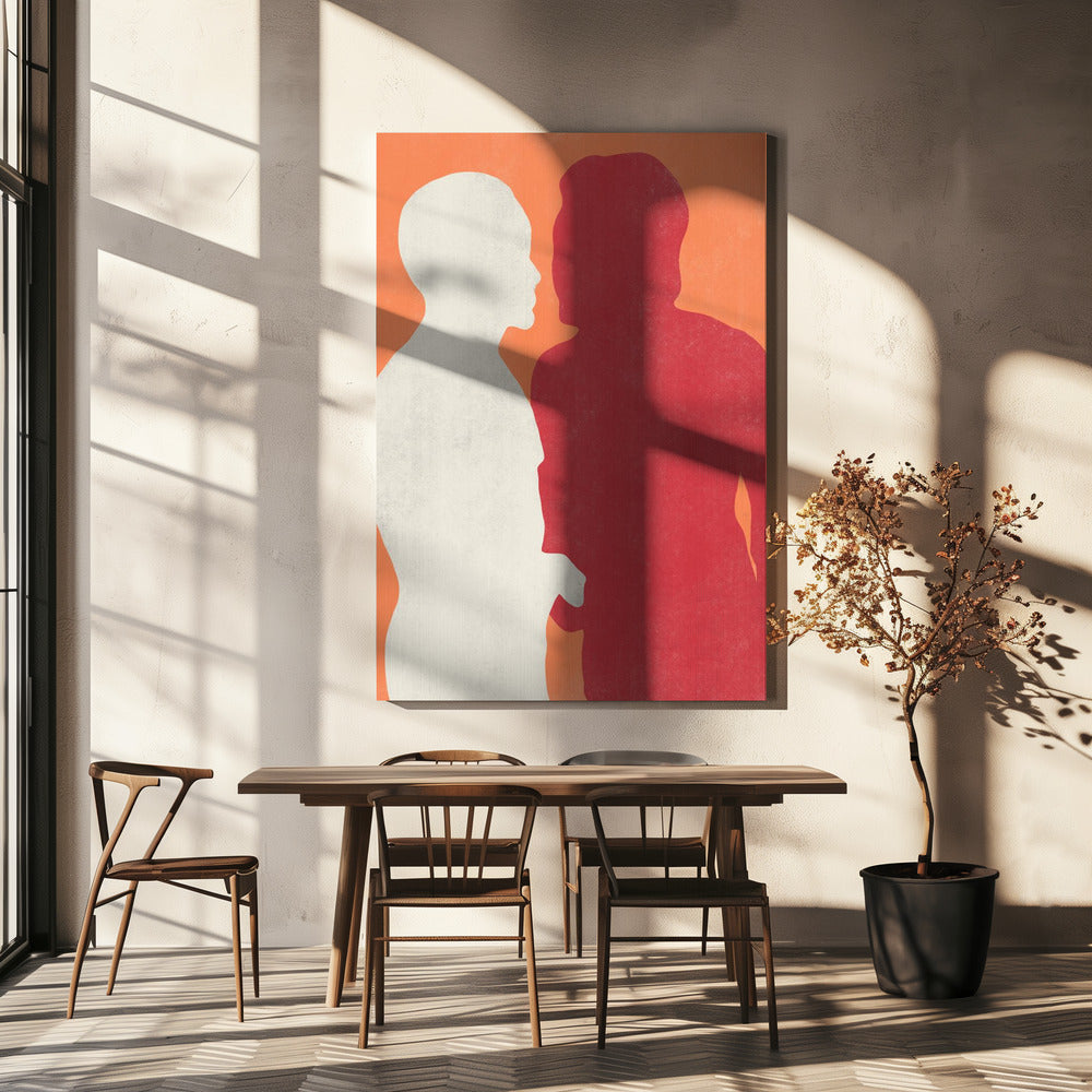 Silhouettes of Two Figures | Canvas