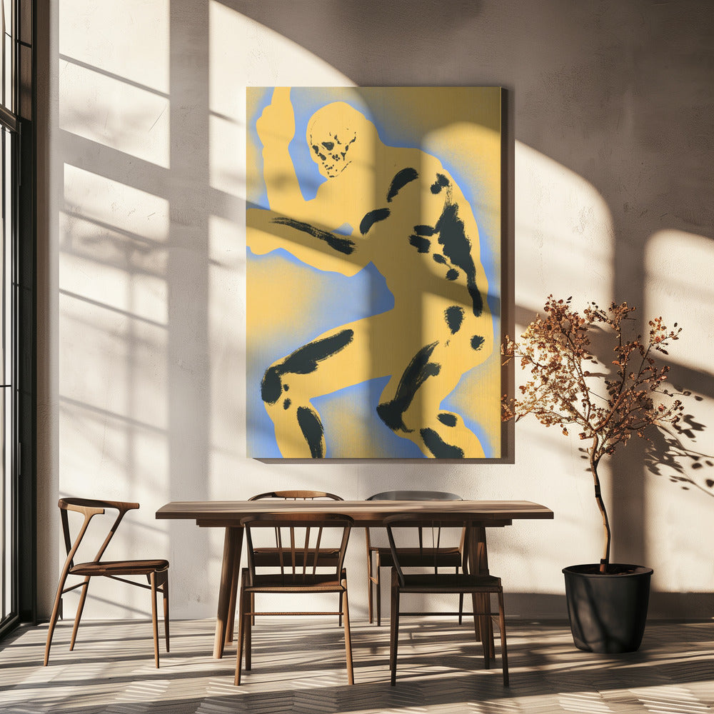 Skeletal Figure in Dynamic Pose | Canvas