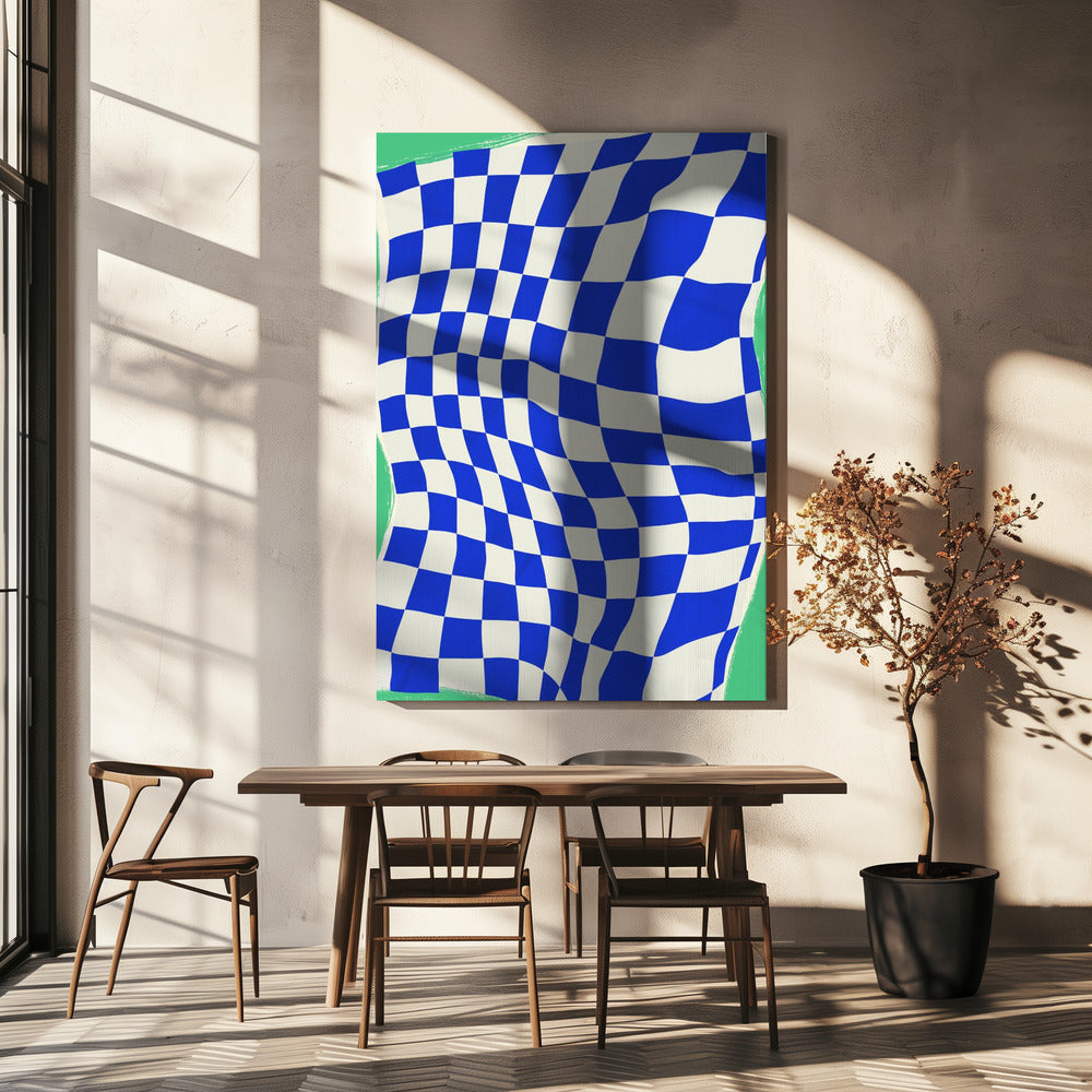 Blue Checker Pattern | Canvas