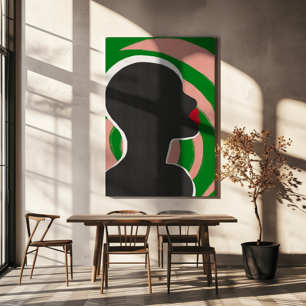 Anonymous Portrait In Green Spiral | Canvas