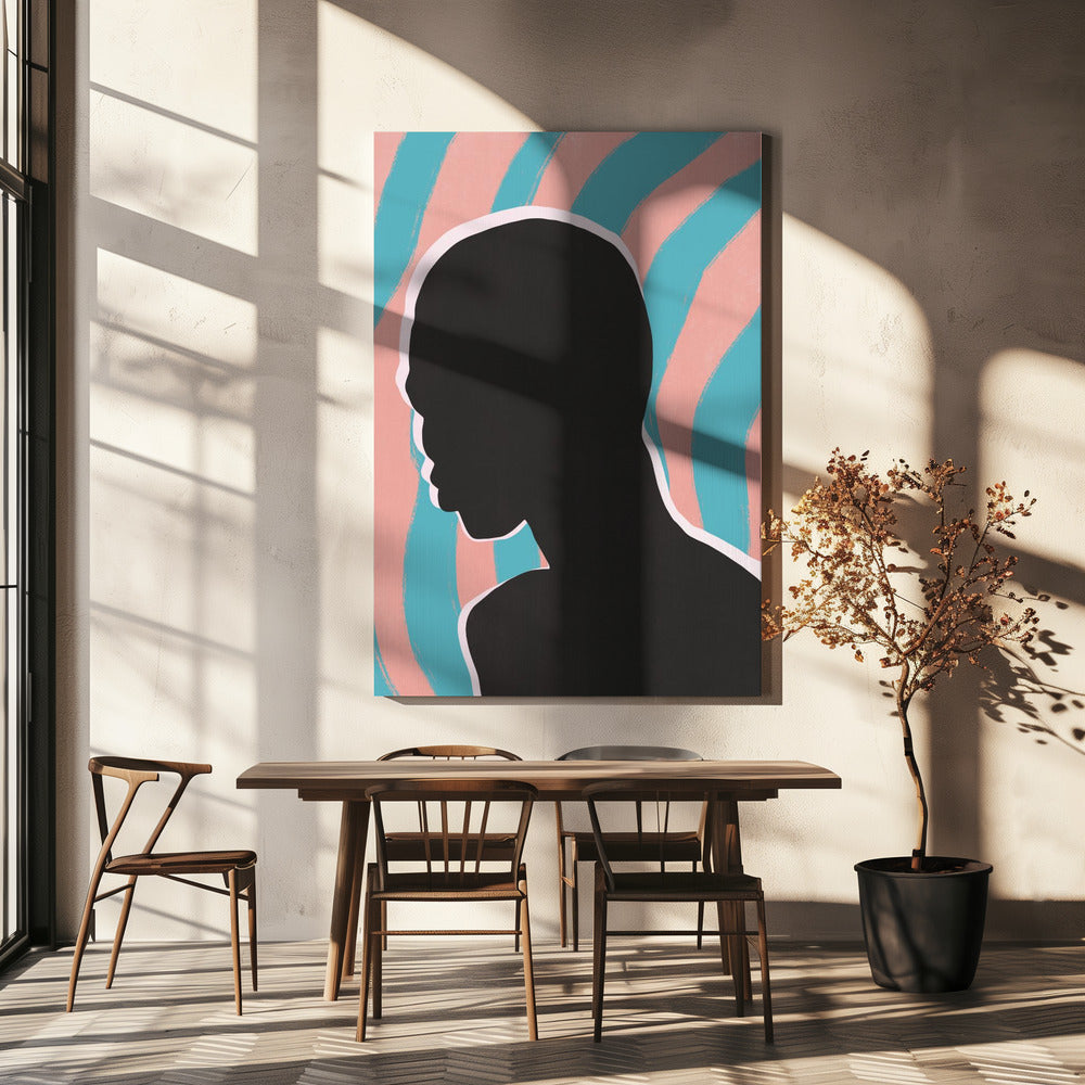 Anonymous Portrait In Neon Lights | Canvas