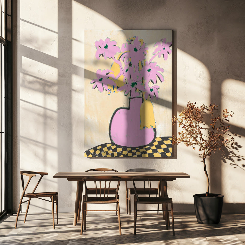 Pink Flowers In A Vase | Canvas