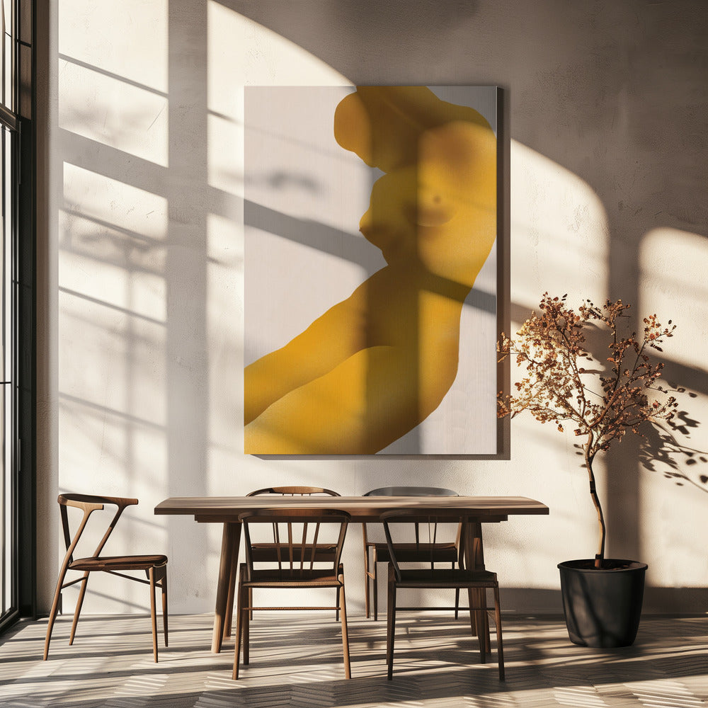 Golden Color Nude Abstract | Canvas