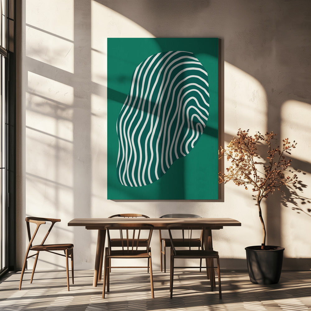 Line art confined in space-green | Canvas