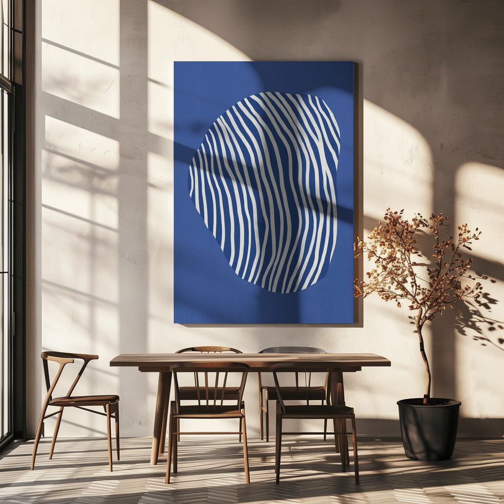 Line art confined in space-blue | Canvas