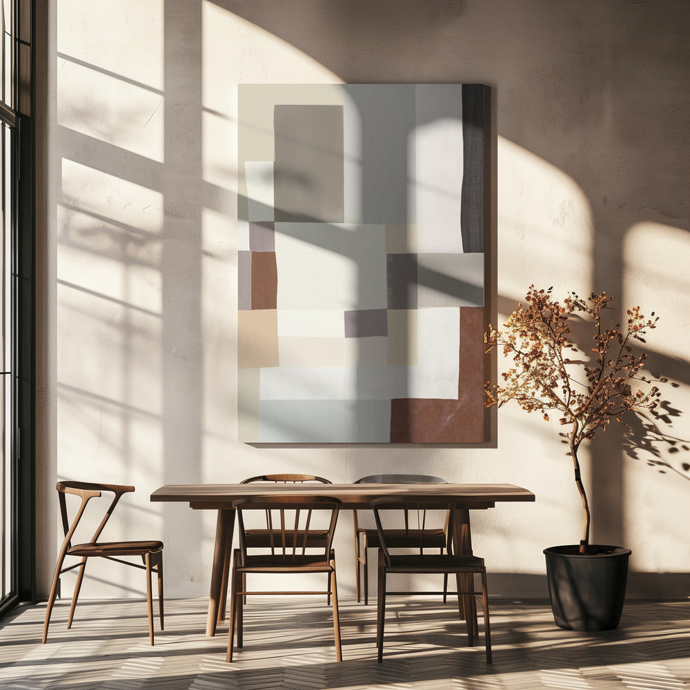 Neutral color geometrical abstract 02 | Canvas