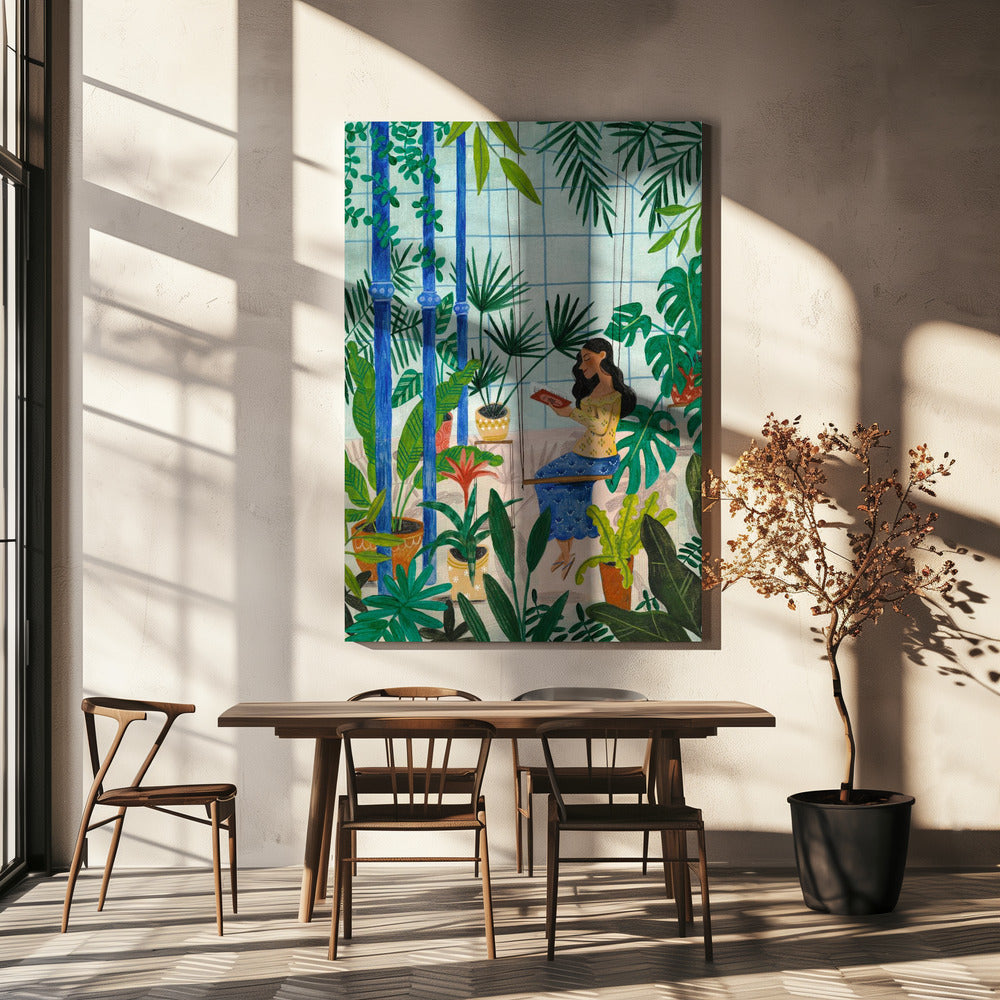 Reading in the plant greenhouse | Canvas