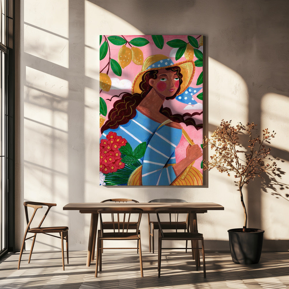 Portrait woman in Amalfi coast Italy | Canvas