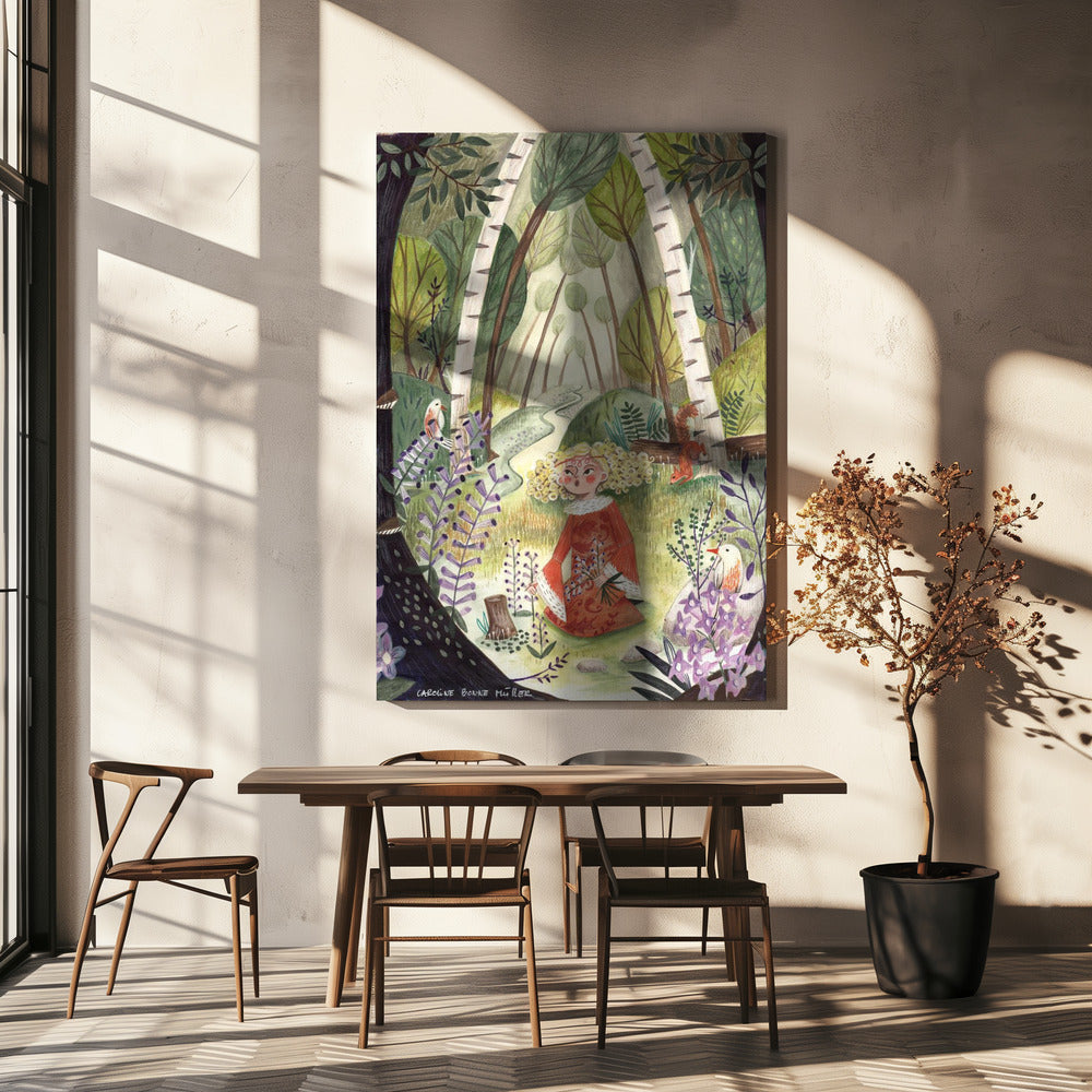 Princess in the forest with flowers | Canvas
