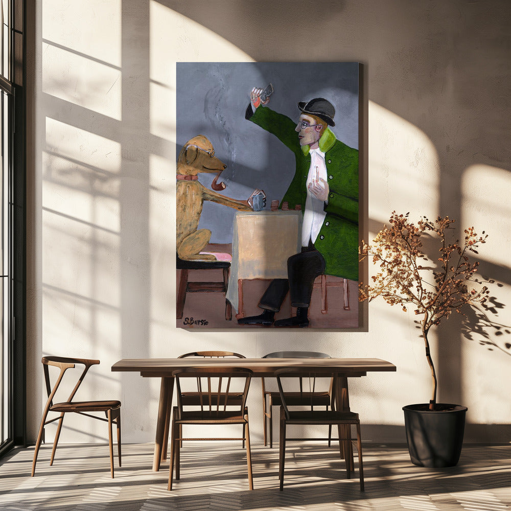 Humour Card Game with Dog Vintage | Canvas