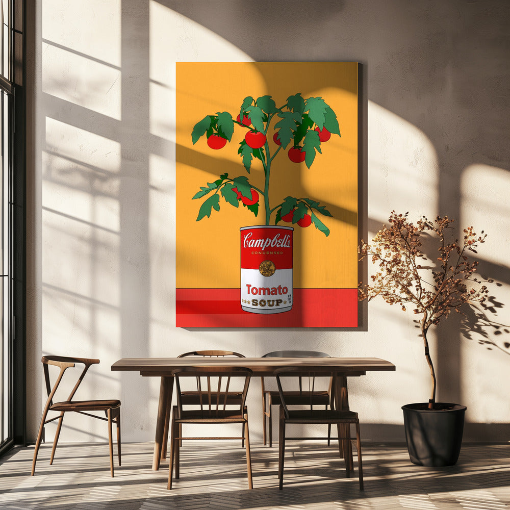 Campbells Soup Tomato Plant Retro Illustration | Canvas