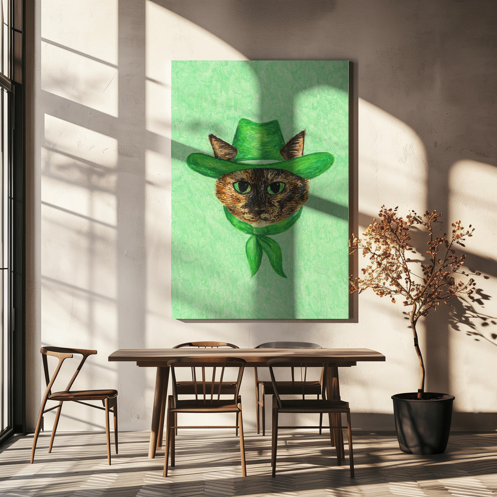 Tilly The Cowgirl Tortie Cat | Canvas