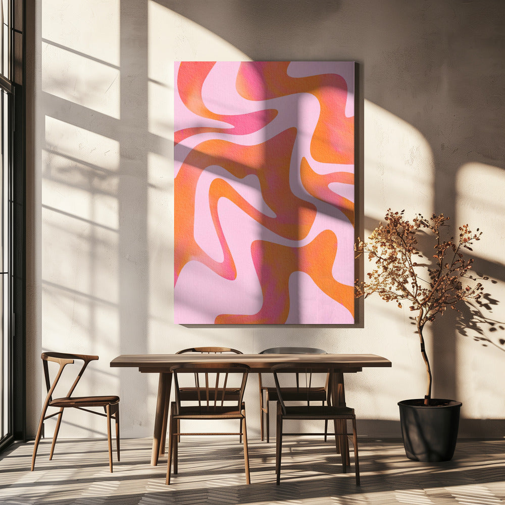 Abstract Wave in Pink | Canvas