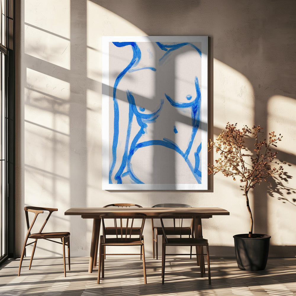 Blue Contour Nude | Canvas