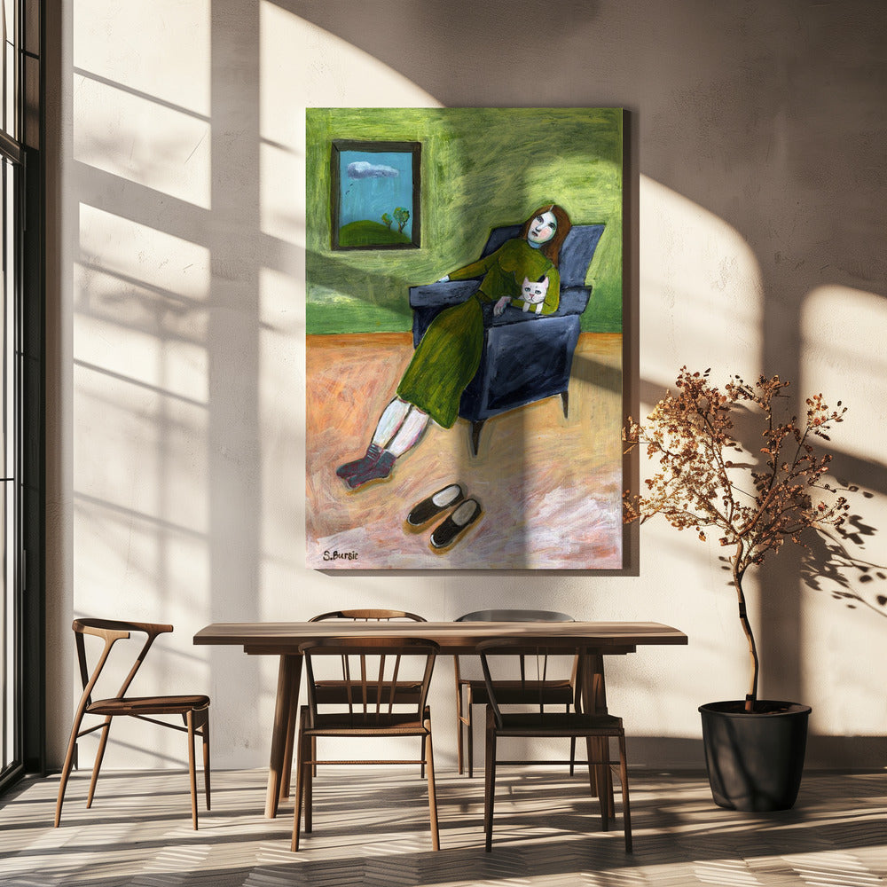 Lady with Cat | Canvas