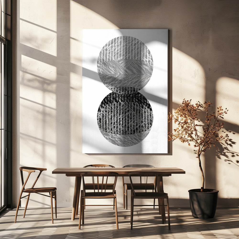 Black Grey Dots Bauhaus No1 | Canvas