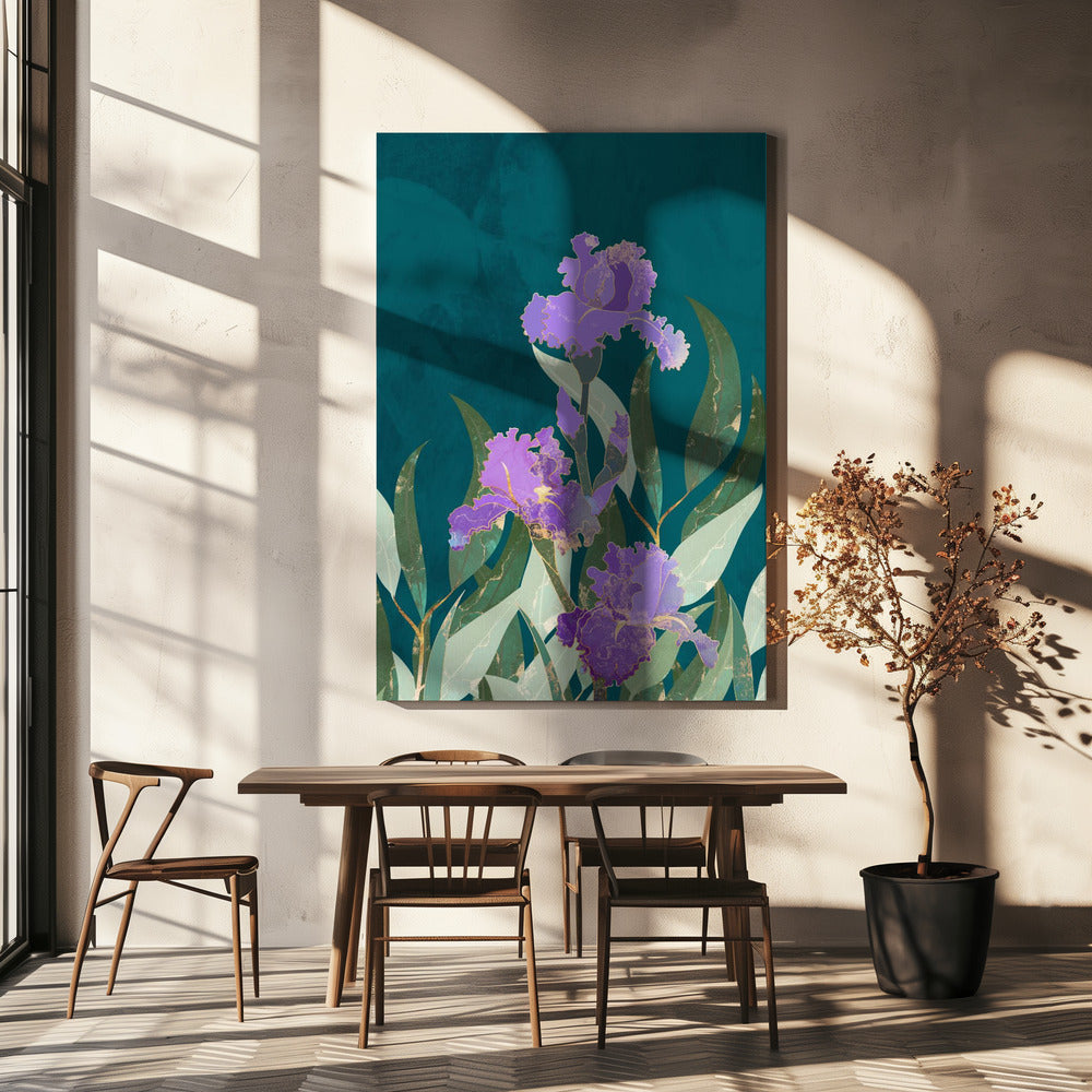 Iris Flower Turquoise | Canvas