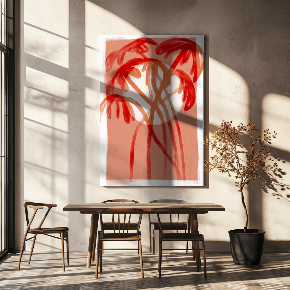 Crimson Palms | Canvas