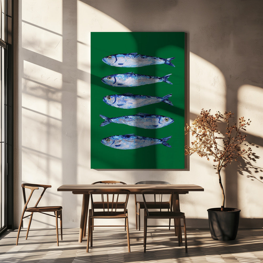 Sardines Forest Green | Canvas